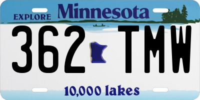 MN license plate 362TMW