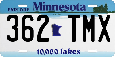 MN license plate 362TMX