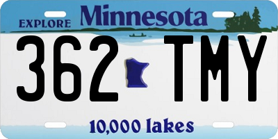 MN license plate 362TMY