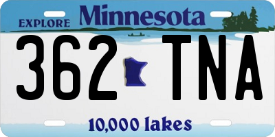 MN license plate 362TNA