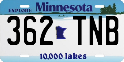 MN license plate 362TNB