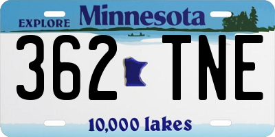 MN license plate 362TNE