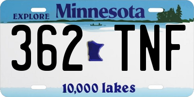 MN license plate 362TNF