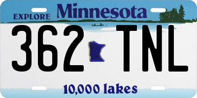 MN license plate 362TNL