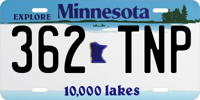 MN license plate 362TNP