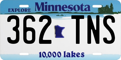 MN license plate 362TNS