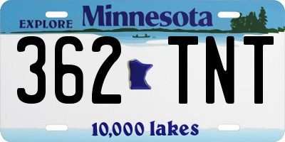 MN license plate 362TNT