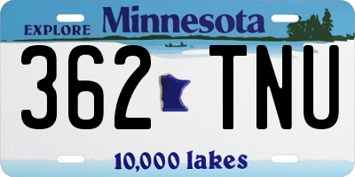 MN license plate 362TNU
