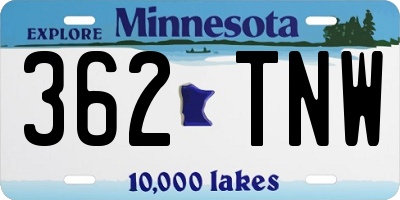 MN license plate 362TNW