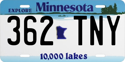 MN license plate 362TNY