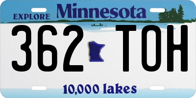 MN license plate 362TOH