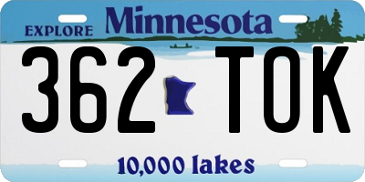 MN license plate 362TOK