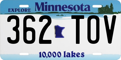 MN license plate 362TOV