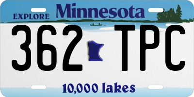 MN license plate 362TPC