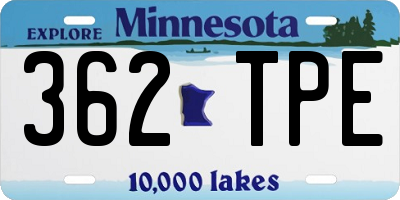 MN license plate 362TPE