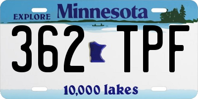 MN license plate 362TPF