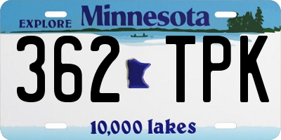 MN license plate 362TPK
