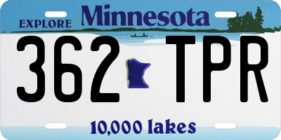 MN license plate 362TPR