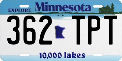 MN license plate 362TPT