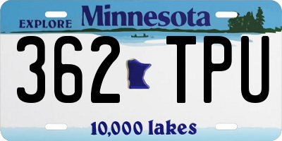 MN license plate 362TPU