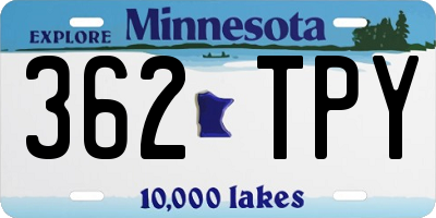 MN license plate 362TPY