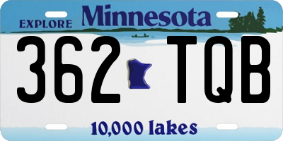 MN license plate 362TQB