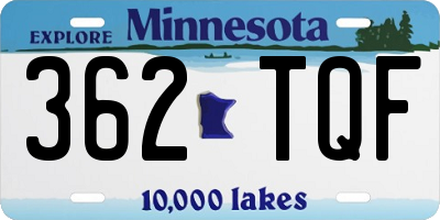 MN license plate 362TQF