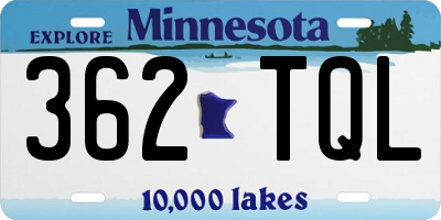 MN license plate 362TQL