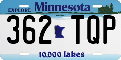 MN license plate 362TQP