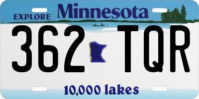 MN license plate 362TQR