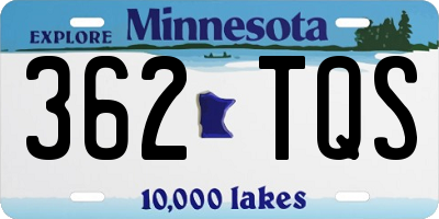 MN license plate 362TQS