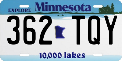 MN license plate 362TQY