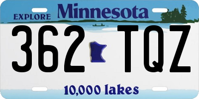 MN license plate 362TQZ