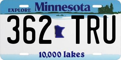 MN license plate 362TRU
