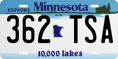 MN license plate 362TSA