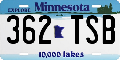 MN license plate 362TSB