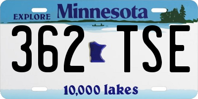 MN license plate 362TSE