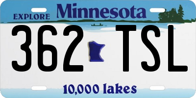 MN license plate 362TSL