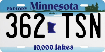MN license plate 362TSN