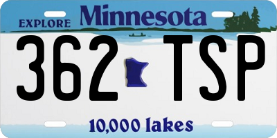 MN license plate 362TSP