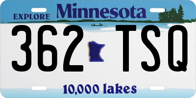 MN license plate 362TSQ