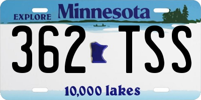 MN license plate 362TSS
