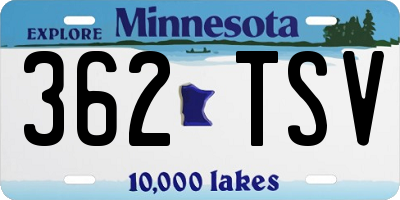 MN license plate 362TSV