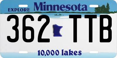 MN license plate 362TTB