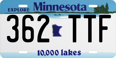 MN license plate 362TTF