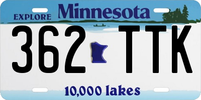 MN license plate 362TTK