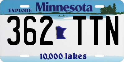 MN license plate 362TTN