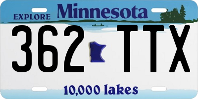MN license plate 362TTX