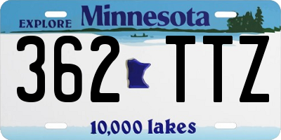 MN license plate 362TTZ