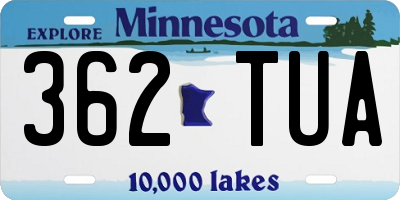 MN license plate 362TUA
